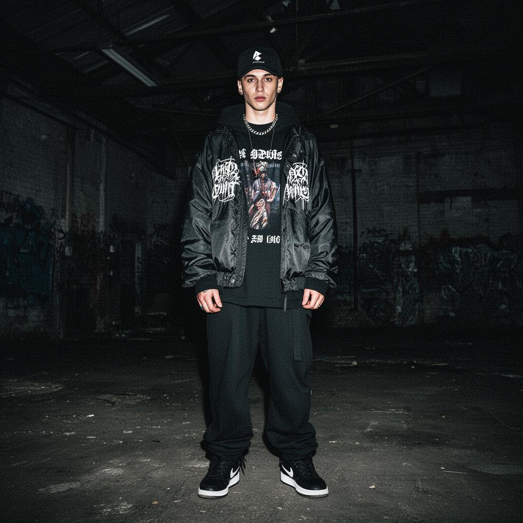 STANZ oversized streetwear editorial inside an industrial warehouse
